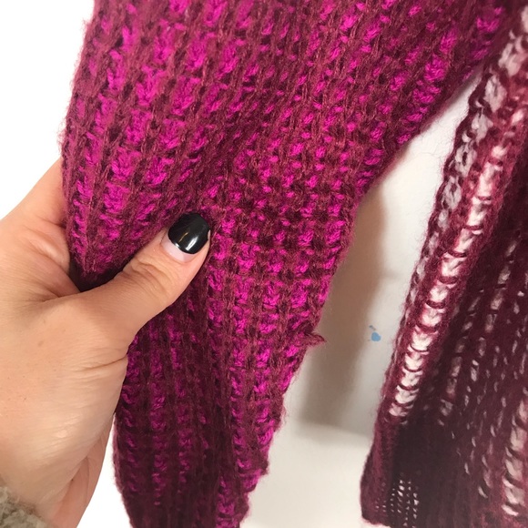 Splendid | Color Block Pullover Knit Sweater Top Raspberry Pink Red Medium - Picture 4 of 9